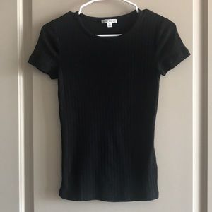 Black Ribbed Tee